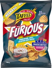 Taffel Furious Ranskankerma Chili Jalapeno Juusto Maustettu Perunalastu 312G (6410381080777)