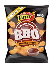 Taffel American Bbq Barbeque Maustettu Perunalastu 325G (6410381081088)