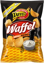 Taffel Waffel Ranskankerma Mustapippuri Maustettu Perunalastu 325G (6410381081187)