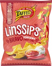 Taffel Linssips Bravo Sourcre*M Makea Chili Maustettu Linssisipsi 130G (6410381087059)