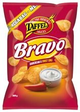 Taffel Bravo Ranskankerma Makea Chili Maustettu Perunalastu 325G (6410381090547)