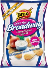 Taffel Broadway Less Fat Ranskankerma Sipuli Maustettu Perunalastu 325G (6410381090608)