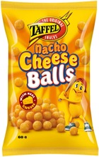 Taffel Nacho Cheese Balls Maustettu Juustosnacks 60G