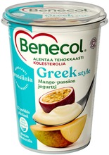 Benecol 450G Greek Style Jogurtti Mango-Passionhedelmä Kolesterolia Alentava (6411200110644)