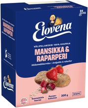 Elovena 10X30g Mansikka-Raparperi Täysjyvä Välipalakeksi 100% Kauraa