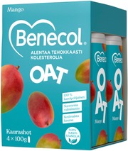 Benecol Oat 4X100g Kaurashot Mango Kolesterolia Alentava (6411200112235)