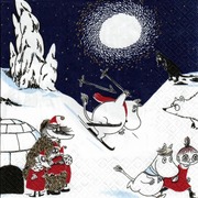 Moomin 24Cm 20Kpl Talvimaa Tummansininen Tissue Lautasliina (6411630203060)