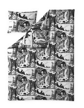Finlayson Seikkailumuumi Pussilakanasetti Musta/Valkoinen 150X210+50X60 Cm (6411720483532)