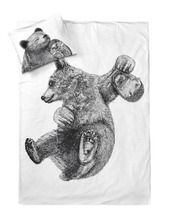 Finlayson Pussilakanasetti Karhu Ja Siili 150X210+50X60cm Mustavalkoinen (6411720506767)