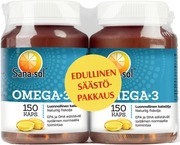 Sana-Sol Omega-3 Luonnollinen Kalaöljy Omega-3-Rasvahappokapseli Ravintolisä 2X150kaps