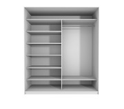 Setdesign11 Liukuovikomero Kirkkain Peiliovin L990 X K2282 X S600 Mm, Valkea (6412989402722)