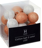 House Cotton Ball Valosarja, 2-Värinen (6412989655074)