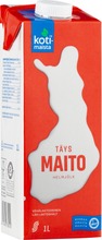 Kotimaista Iskukuumennettu Vähälaktoosinen Täysmaito 1L (6414893385450)