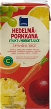 Hedelmä-Porkkanatäysmehu. Valmistettu Täysmehutiivisteistä. Sisältää C-Vitamiinia. Vain Hedelmän Omaa Sokeria. (6415712504311)