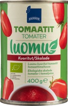 Luomu Kuoritut Tomaatit Tomaattimehussa. Ei Lisättyä Suolaa Ja Sokeria. (6415715101067)