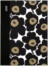 Kalenterikirja A5 2022 Marimekko Unikko Musta (6416036227054)