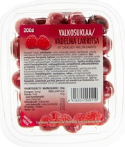 Lakumesta 200G Valkosuklaa-Vadelmalakritsa (6416324200110)