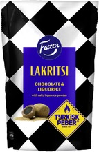 Fazer Lakritsi Choco Tyrkisk Peber Maitosuklaalla Ja Salmiakkilakritsijauheella Kuorrutettuja Salmiakkilakritsipaloja 135 G (6416453061613)