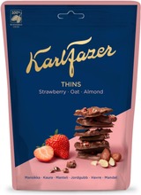 Karl Fazer Crunchy Thins Mansikka Kaura Suklaapaloja 90G (6416453073579)