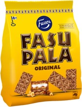 Fazer Fasupala Original 215G N. 25Kpl Maitosuklaalla Kuorrutettuja (42%) Toffeenmakuisia Vohvelikeksipaloja (6416453073715)