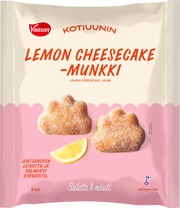 Vaasan Kotiuunin Lemon Cheesecake-Munkki, Sugared, 8X45g Pakaste (6416577010573)
