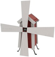 Miljöökoriste Tuulimylly Puinen Puna-Valkoinen 69X34x38cm (6417822062217)