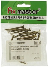 Fix Master Puuruuvi Uppokanta, Messinki 4,0X40 25Kpl (6417926296853)