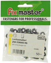Fix Master Nylock-Lukitusmutteri M6 Sinkitty 50Kpl (6417926325935)