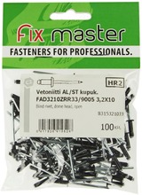 Fix Master Vetoniitti Alumiini Kupukanta 3,2X10 Musta 100Kpl (6417926419528)