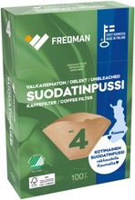 Fredman Suodatinpussi 1X4 Valkaisematon 100Kpl (6418401682130)