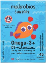 Makrobios Juniori Omega-3   D3-Vitamiini 45 Pehmeää Palaa 63G