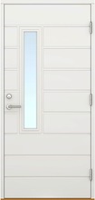 Ulko-Ovi Lasiaukollinen Uor 1-Ruutu 10X21 Valkoinen Oikea, Karmi 115 Mm, Kynnys Koivu Öljytty (6419261702297)