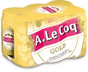 6 X A. Le Coq Gold 4,7% Olut 0,33 L Tlk Kutiste