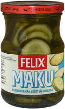 Felix Maku Viipaloituja Kurkkuja Mausteliemessä Ilman Lisättyä Sokeria 560/300G (6424908461635)
