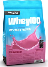 Sportlife Nutrition Whey100 700G Mansikka Heraproteiinijauhe (6430018361604)