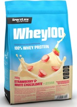 Sportlife Nutrition Whey100 700G Valkosuklaa-Mansikka Heraproteiinijauhe (6430018361994)