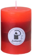 Puttipaja Läpivärjätty Raitakynttilä 10Cm , Punainen (6430038733351)