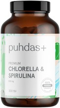 Puhdas+ Premium Chlorella & Spirulina 500 Mg 300 Tbl (6430050006679)