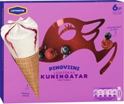 Pingviini Laktoositon Jäätelötuutti Monipakkaus Kuningatar 6X67g (6430064400401)
