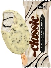 Classic Kermajäätelöpuikko Valkosuklaa-Salmiakki 70G/1.0Dl (6430064401132)