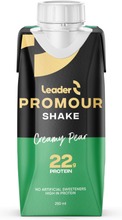 Leader Promour Shake Creamy Pear Laktoositon Maitoproteiinijuoma Päärynän- Ja Vaniljanmakuinen 250 Ml (6430067844554)
