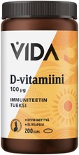 Vida D-Vitamiinivalmiste D-Vitamiini 100 Μg 200 Kapselia / 79 G (6430067845223)