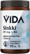 Vida Ravintolisävalmiste Sinkki 25 Mg   B6-Vitamiini 120 Tablettia/ 26 G