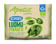 Apetit Kotimainen Luomu Pinaatti Hienonnettua Pinaattia Paloina Pakaste 150G (6430104921576)