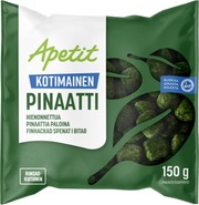 Apetit Kotimainen Pinaatti Hienonnettua Pinaattia Paloina Pakaste 150G (6430104921583)