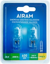 Airam Ecohalogen 40 G9 2-Pack Blister 600Lm 2000H (6435200178718)