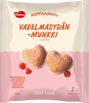 Vaasan Kotiuunin Vadelmasydän 8X45g Pakaste Vadelma-Omenatäytteinen Munkki (6437005050077)