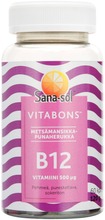 Sana-Sol Vitabons Pehmeä Ja Pureskeltava B12-Vitamiinivalmiste, Metsämansikan- Ja Punaherukanmakuinen, Ravintolisä 60 Kpl (7070866030810)