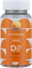 Sana-Sol Vitabons Pehmeä Ja Pureskeltava D-Vitamiinivalmiste, Mangonmakuinen, Ravintolisä 60 Kpl (7070866030872)