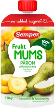 Semper Fruktmums Päärynä 110G, Päärynää, Banaania Ja Mangoa Hedelmäsose Alk. 6 Kk (7310100703187)